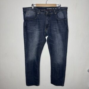 MBX Slim Stretch Blue Denim Jeans Men's 38x32 (actual 40x30) Dark Wash